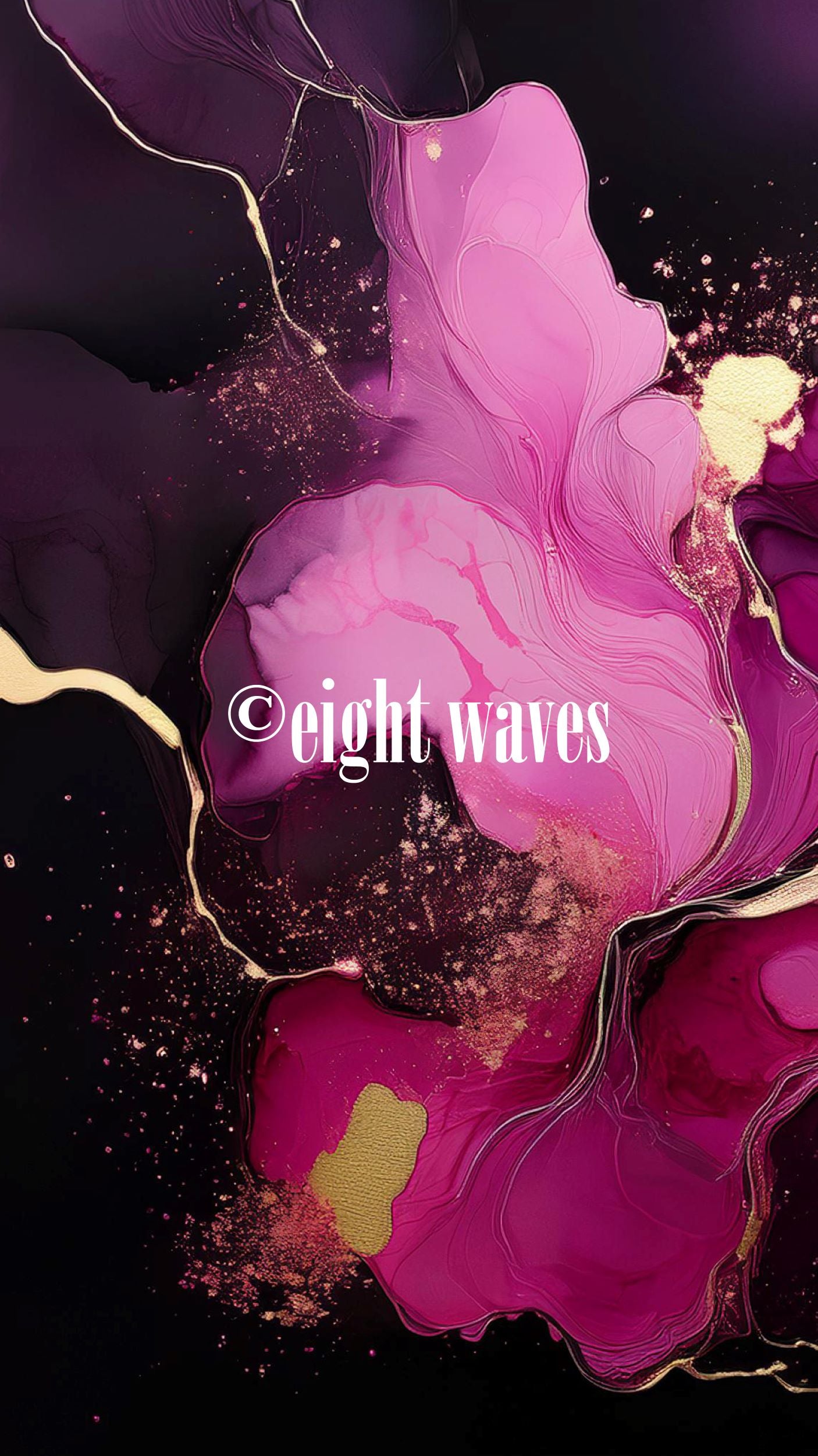 Wallpaper Splash of Color | Rosa & Schwarz